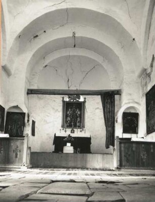 Suceava, Rumänien. Kloster Zamca der armenischen Kolonie (1551, 1601). Inneres der Klosterkirche nach Osten