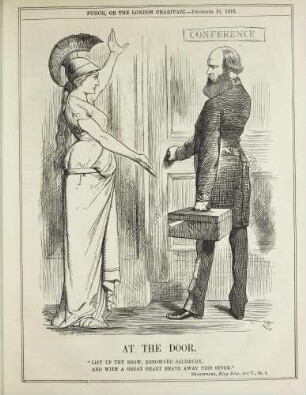 At the door