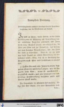 Neunzehnte Vorlesung.
