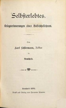 Selbsterlebtes