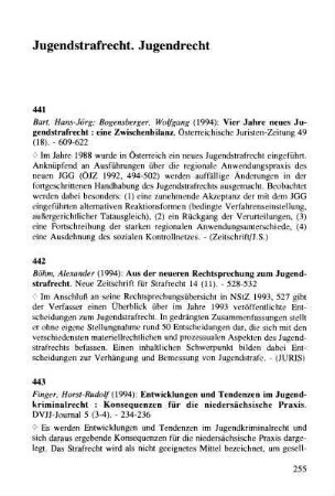 255-264, Jugendstrafrecht. Jugendrecht