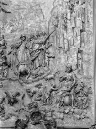 Moses schlägt Wasser aus dem Felsen