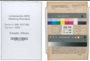 Entnazifizierung Wilhelm Schaefer , geb. 15.03.1887 (Lehrer)