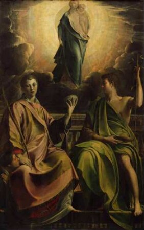 Die Madonna mit den Heiligen Stephanus und Johannes dem Täufer sowie einem Stifter