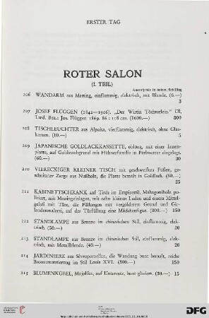 Roter Salon I. Teil (Nr. 206-250)