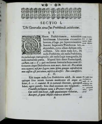 Sectio I. Ubi Generalia circa Jus Prohibendi exhibentur.