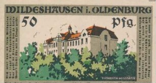 Zahlungsmittel / Geldschein der Stadt Wildeshausen in Oldenburg / 50 Pfennig