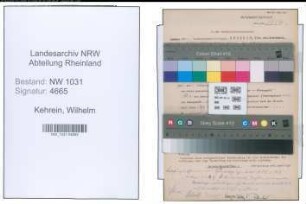Entnazifizierung Wilhelm Kehrein , geb. 28.06.1902 (Rektor)