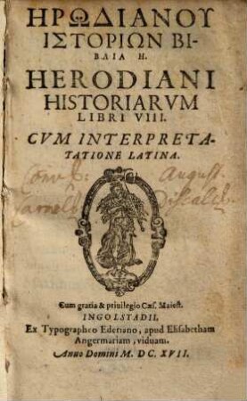Historiarum Libri VIII : Cum interpretatione latina