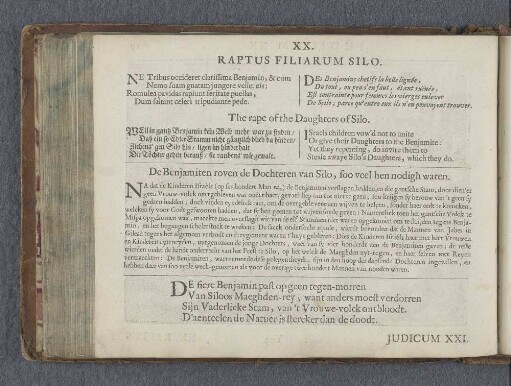 XX. Raptus filiarum silo. The rape of the Daughters of Silo. De Benjamiten roven de Dochteren van Silo, soo veel hen nodigh waren.