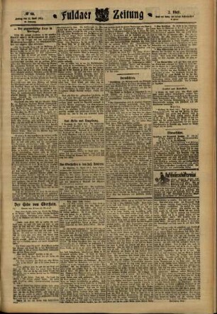 Zweite Ausgabe vom Freitag, den 21. April 1911.