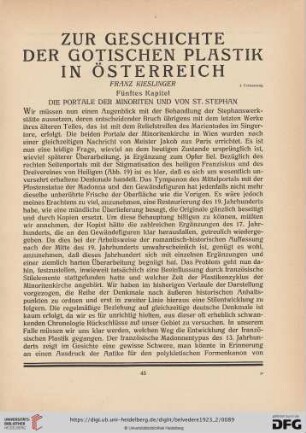 Zur Geschichte der gotischen Plastik in Österreich, 3. Fortsetzung