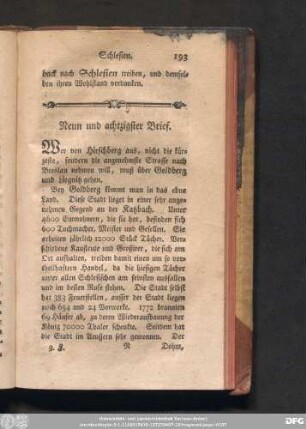 Neun und achtzigster Brief.