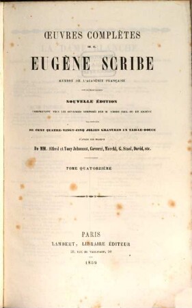 Oeuvres complètes de M. Eugène Scribe, 14
