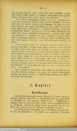 5. Capitel. Kalbfleisch