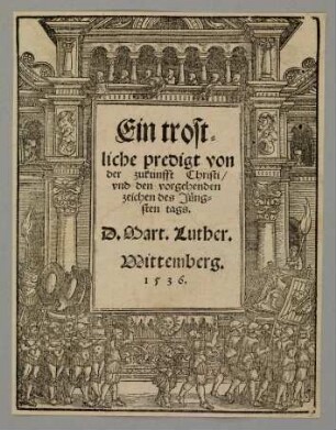 Architektonische Titeleinfassung mit Umzug