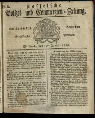 Nr. 6, Mittwoch, den 19ten Januar 1820