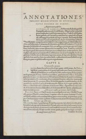 Annotationes Philippi Melanchtonis In Epistolam Pauli Priorem Ad Corint.