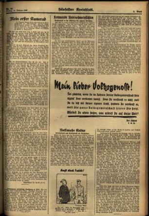 Dritte Ausgabe vom Freitag, den 14. Februar 1936.