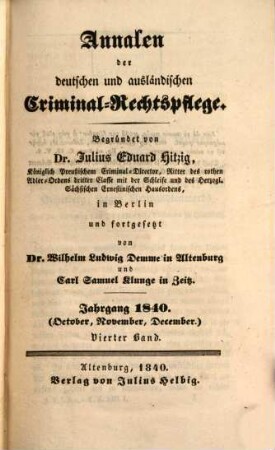 Annalen der deutschen und ausländischen Criminal-Rechtspflege. 13. 1840