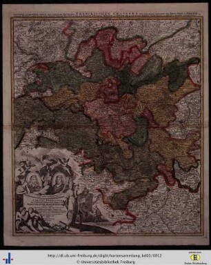 Circuli Franconiae pars occidentalis, exhibens simul integrum fere Electoratum Moguntinum