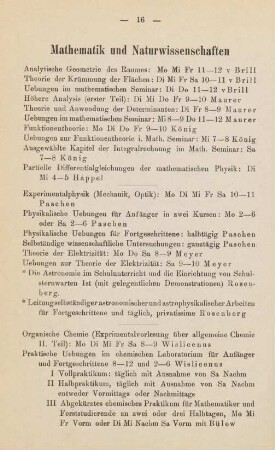 16-18, Mathematik und Naturwissenschaften