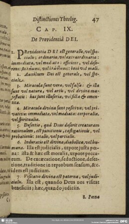 Cap. IX. De Providentia Dei