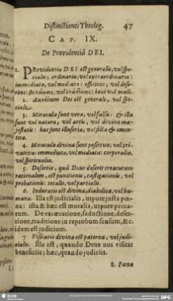 Cap. IX. De Providentia Dei