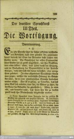 III Theil, Die Wortfügung