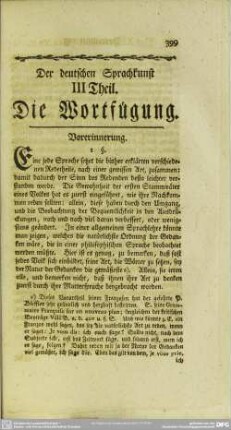III Theil, Die Wortfügung