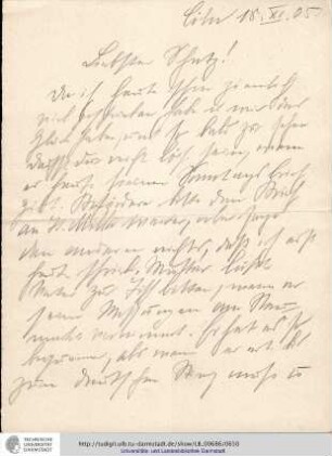 Brief vom 18.11.1905