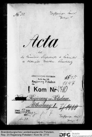 Kommunalverhältnisse der Kolonisten des Ritterguts Wüsten Buchholz