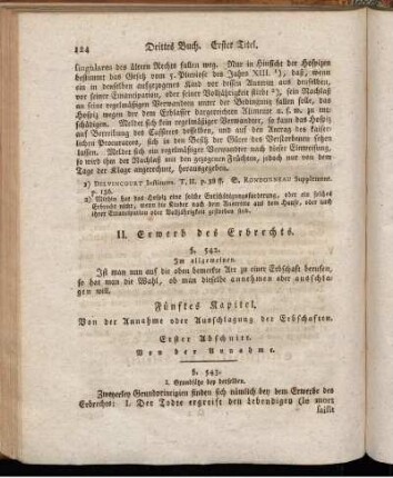 Fünftes Kapitel.Von der Annahme oder Ausschlagung der Erbschaften