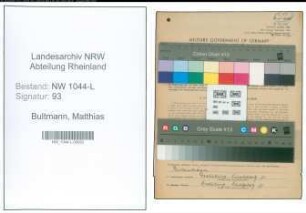 Entnazifizierung Matthias Bultmann , geb. 03.07.1902 (Kaufmann)