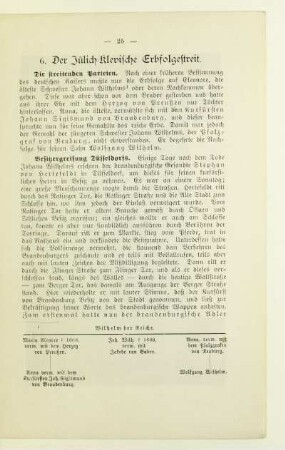 6. Der Jülich-klevische Erbfolgestreit