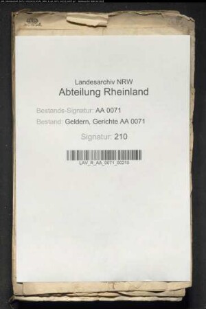 Bruchstücke, meist betreffend die geldernschen Herrlichkeiten