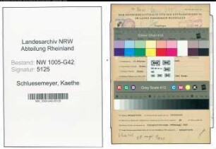 Entnazifizierung Kaethe Schluesemeyer , geb. 17.02.1906 ()