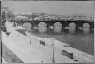 Die Augustusbrücke zu Dresden im Schnee : Die Augustusbrücke zu Dresden im Schnee. Öl/Leinwand; 75,5 x 110 cm. um 1900