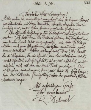 Brief an Jakob Loewenberg