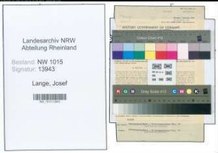 Entnazifizierung Josef Lange , geb. 30.09.1902 (Feuerwehrmann)