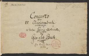 Konzerte; cemb (4), strings, bc; a-Moll; BWV 1065