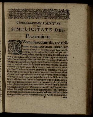 Caput II. De Simplicitate Dei.