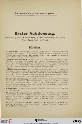 Erster Auktionstag (Nr. 1-172)