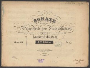 Sonate pour le pianoforte avec flûte obligée : op. 124