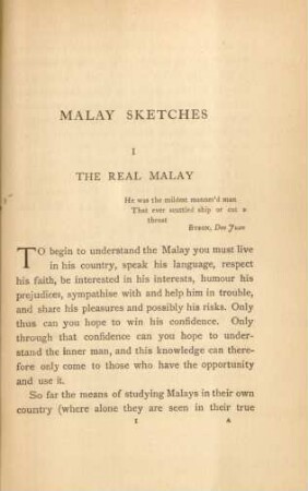 I. The real Malay