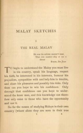 I. The real Malay