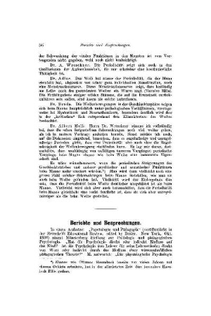 Berichte und Besprechungen
