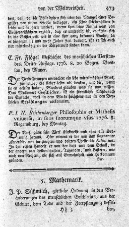 Die göttliche Ordnung in den Veränderungen des menschlichen Geschlechts. 4.verb.Aufl. T.3.