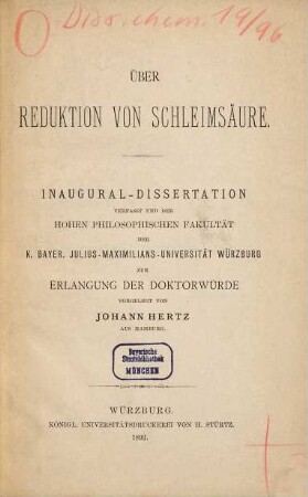 Über Reduktion von Schleimsäure