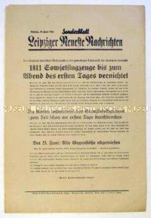 Sonderblatt der "Leipziger Neuesten Nachrichten" zum ie Krieg in der Sowjetunion